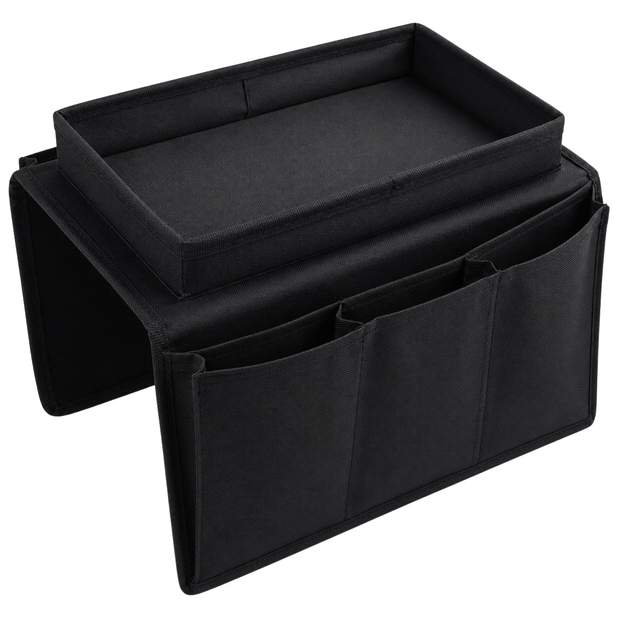 Sofa Armrest Organizer Remote Control Holder Couch Caddy Tray Table Black