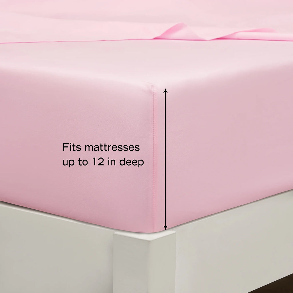 7 Piece Pink Wildflower Polyester Bedding Set for Girls, Full