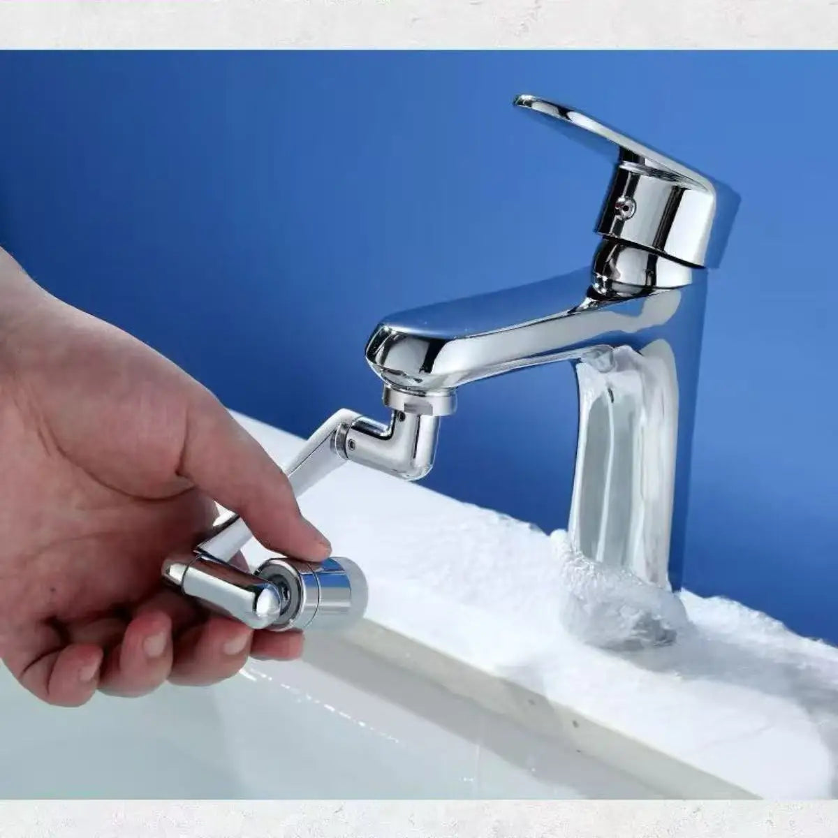 AquaTwist™ 1080° Rotating Faucet Sprayer – Universal Metal Tap Extender with Aerator Nozzle & 22/24mm Adaptor